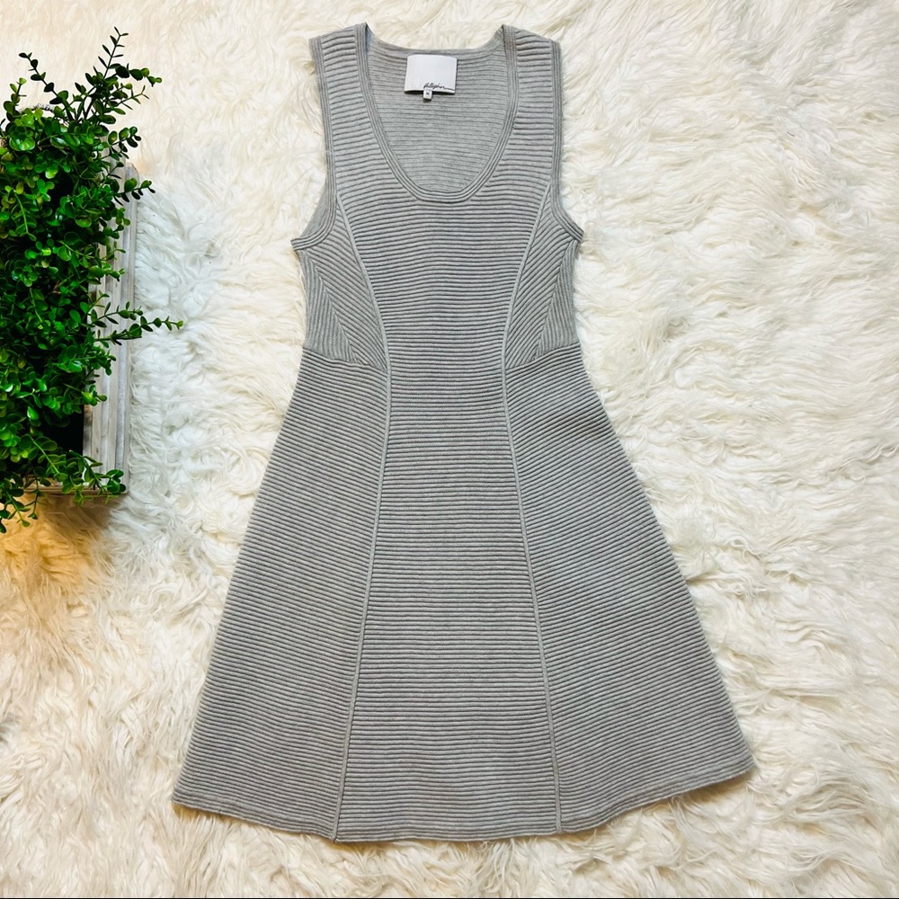 3.1 Phillip Lim Grey Stretch Knit Dress Medium - Picture 1 of 5